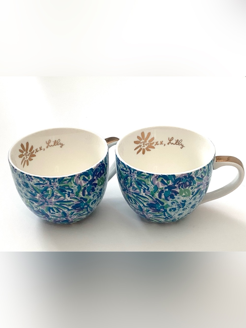Lilly Pulitzer Ceramic Coffee Mugs (Set of 2) – "High Maintenance -Lion Around”